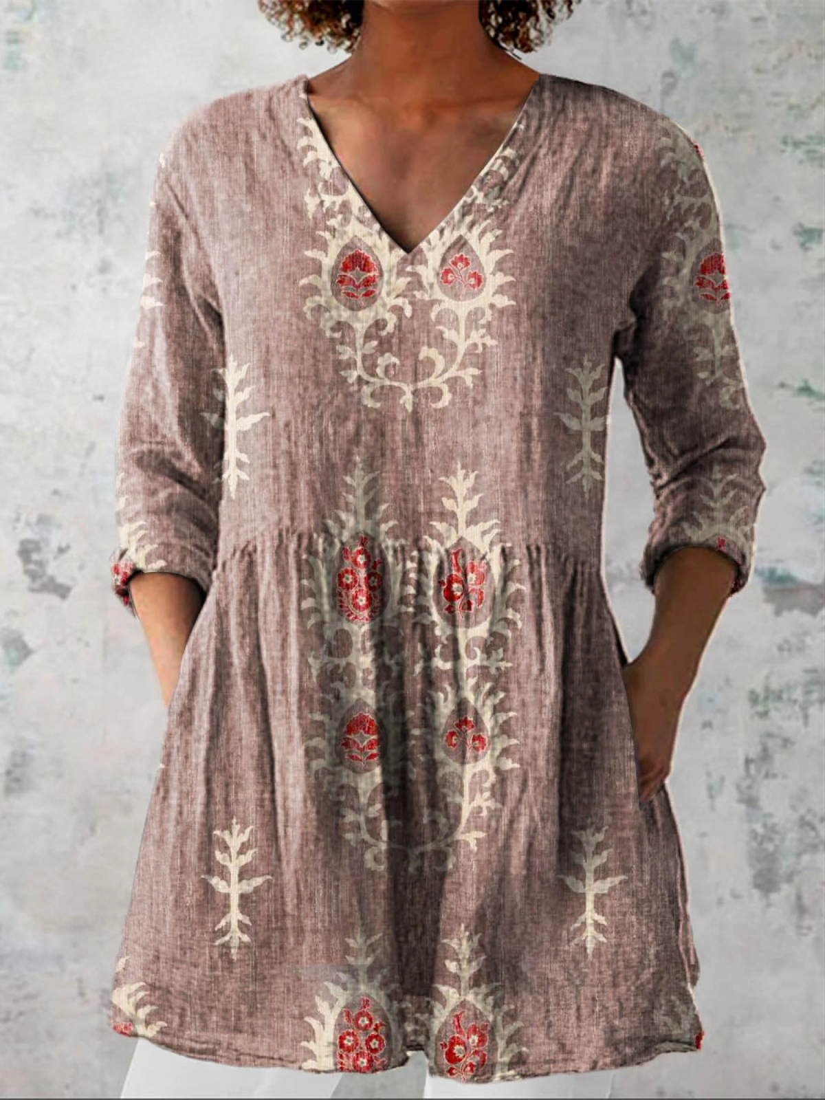 ELISE | CAMICIA LUNGA CON SCOLLO A V