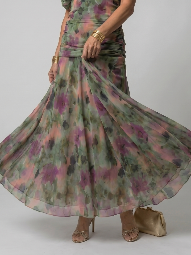 CALEN | ABITO MIDI SVASATO CON SPALLE SCOPERTE