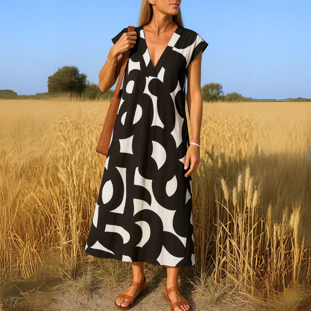 TATIANA | MAXI ABITO CON DETTAGLI INTRECCIATI