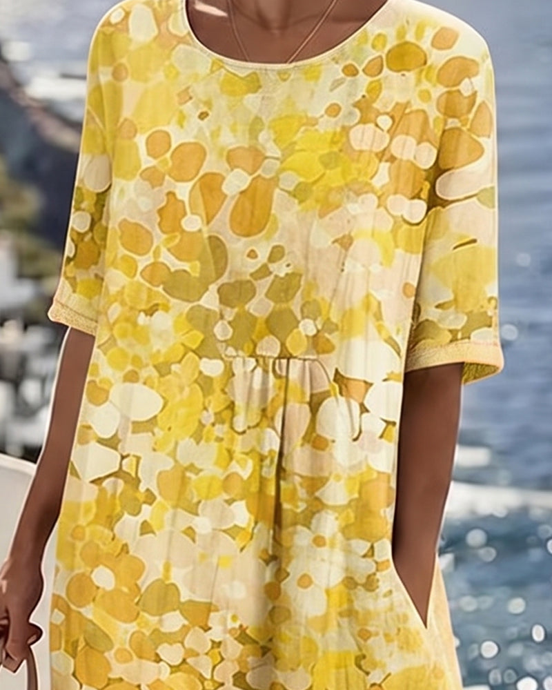 FLEURÉ | ABITO MIDI CON STAMPA FLOREALE ARIOSA