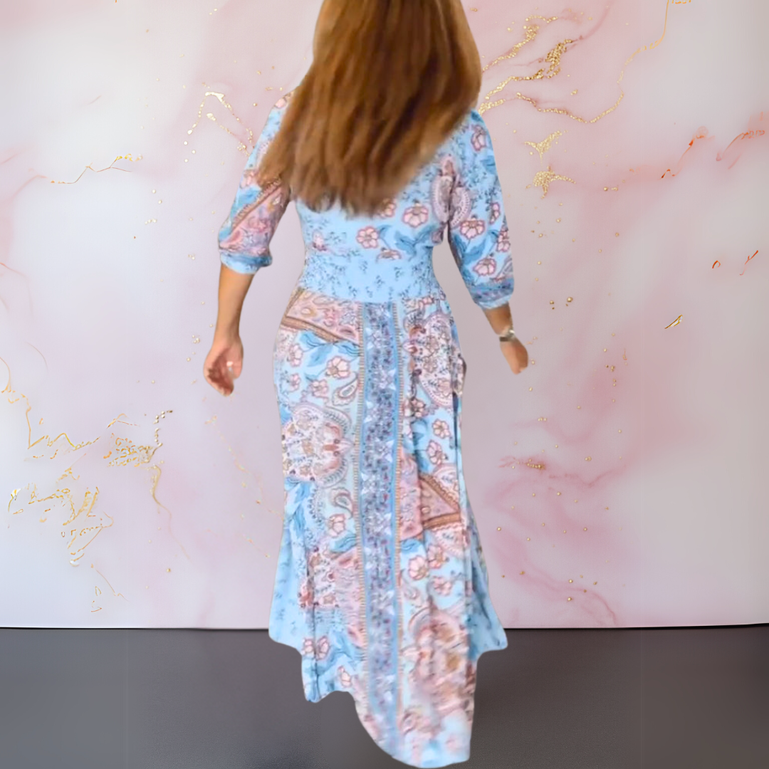 MARGA | ABITO ESTIVO ELEGANTE CON SCOLLO A V