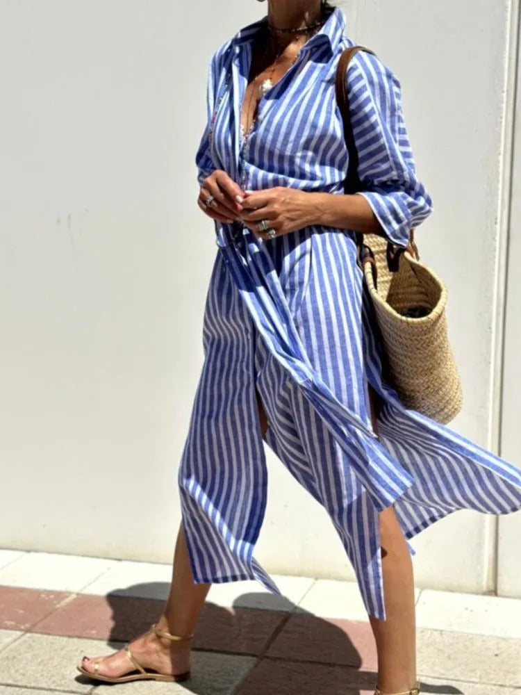 GÉRALDINE | ABITO A RIGHE LEGGERO ED ELEGANTE