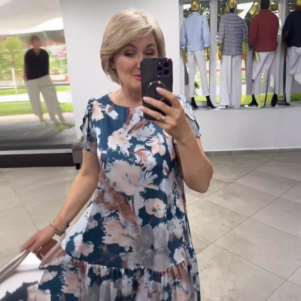 EVANGELINE | ABITO MAXI A BALZE FLOREALE