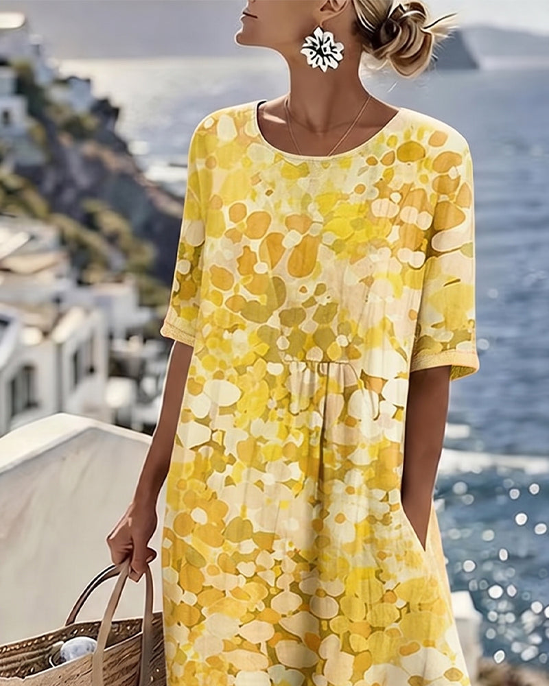 FLEURÉ | ABITO MIDI CON STAMPA FLOREALE ARIOSA