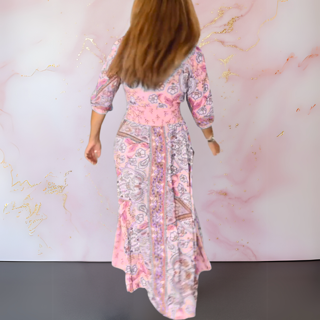 MARGA | ABITO ESTIVO ELEGANTE CON SCOLLO A V