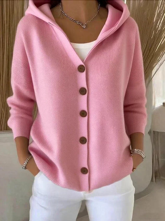 DARIENNE | CARDIGAN IN MAGLIA CON CAPPUCCIO E BOTTONI