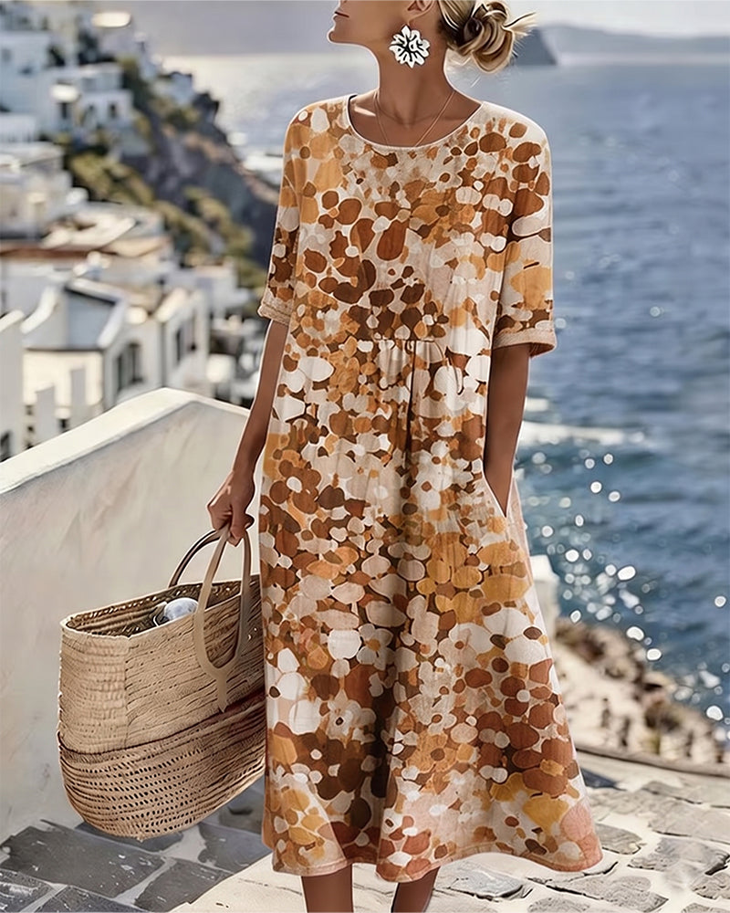 FLEURÉ | ABITO MIDI CON STAMPA FLOREALE ARIOSA