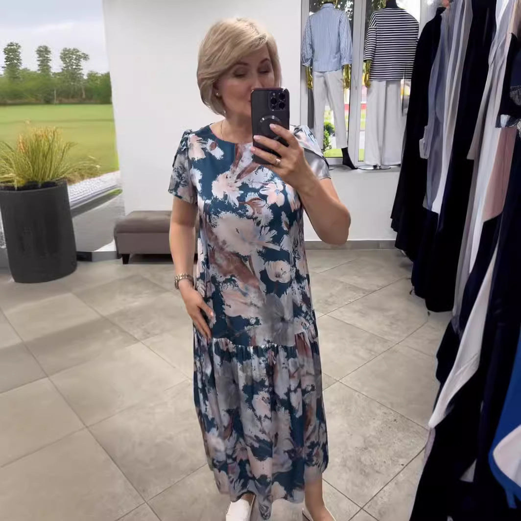 EVANGELINE | ABITO MAXI A BALZE FLOREALE