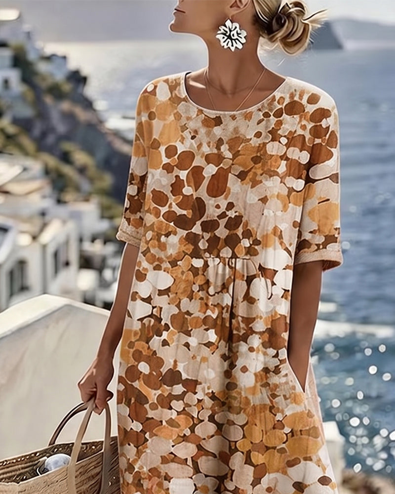 FLEURÉ | ABITO MIDI CON STAMPA FLOREALE ARIOSA