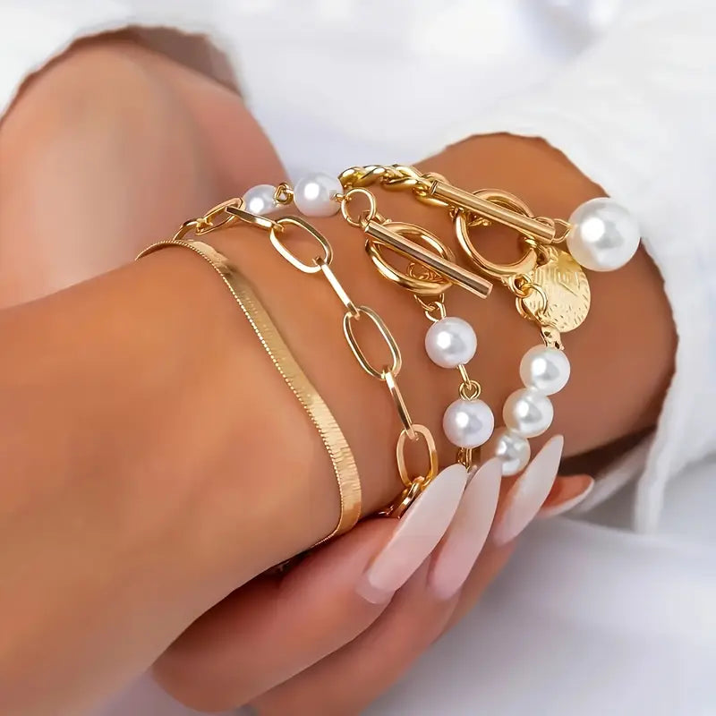 AURÉLIE | SET DI BRACCIALI DI PERLE A STRATI DI LUSSO