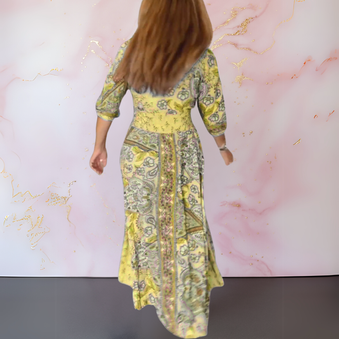 MARGA | ABITO ESTIVO ELEGANTE CON SCOLLO A V