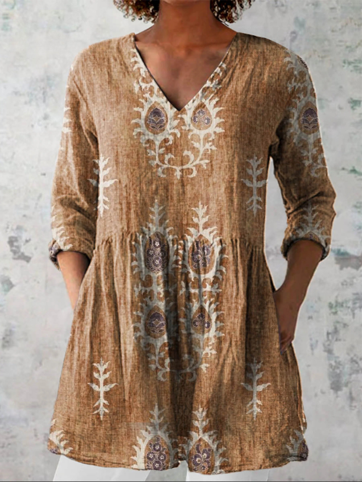 ELISE | CAMICIA LUNGA CON SCOLLO A V