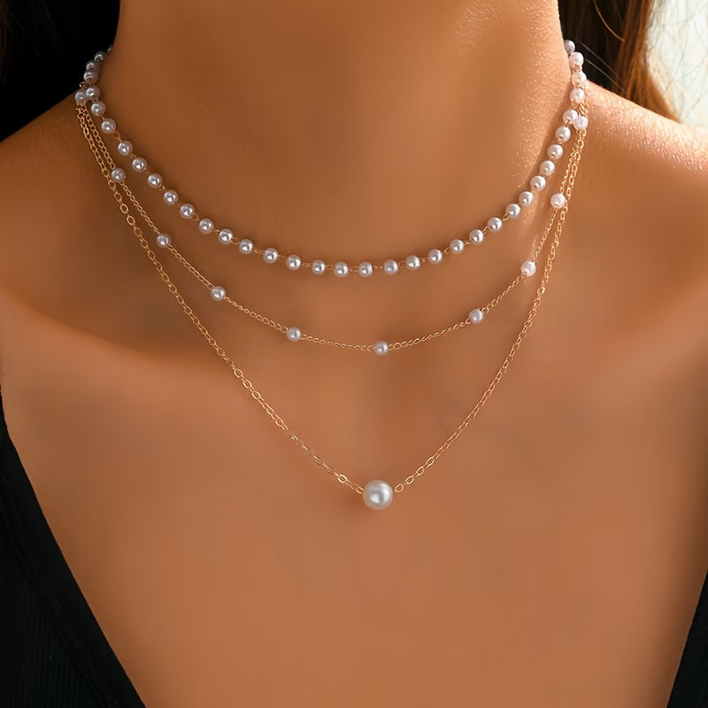 TRINITY | SET COLLANA A STRATI DI PERLE TRINITY