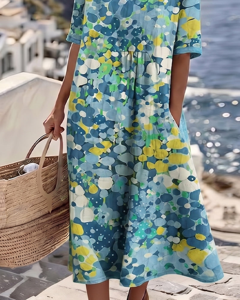 FLEURÉ | ABITO MIDI CON STAMPA FLOREALE ARIOSA