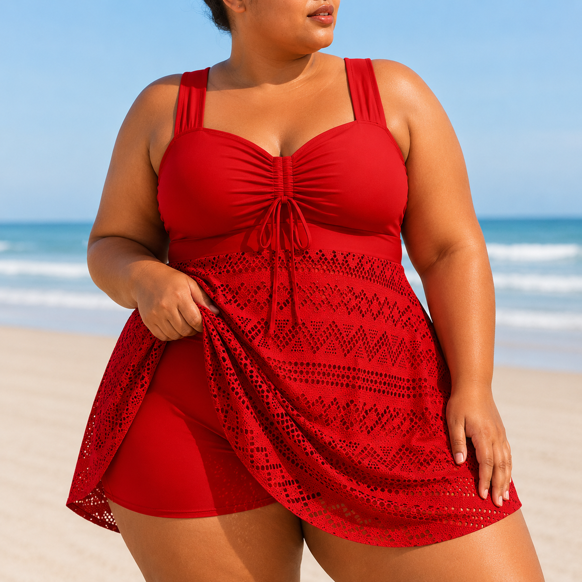 EMILLE | VESTITO DA MARE RAFFINATO TAGLIE FORTI