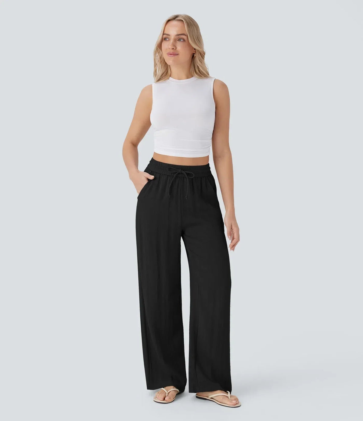 SARAH | PANTALONI A GAMBA LARGA EFFORTLESS