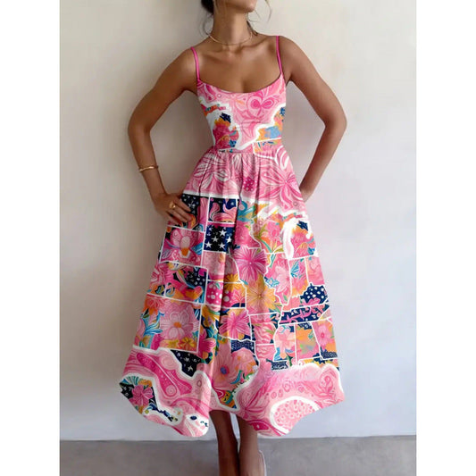ROSAVELLE | ABITO MIDI BLUSH GARDEN