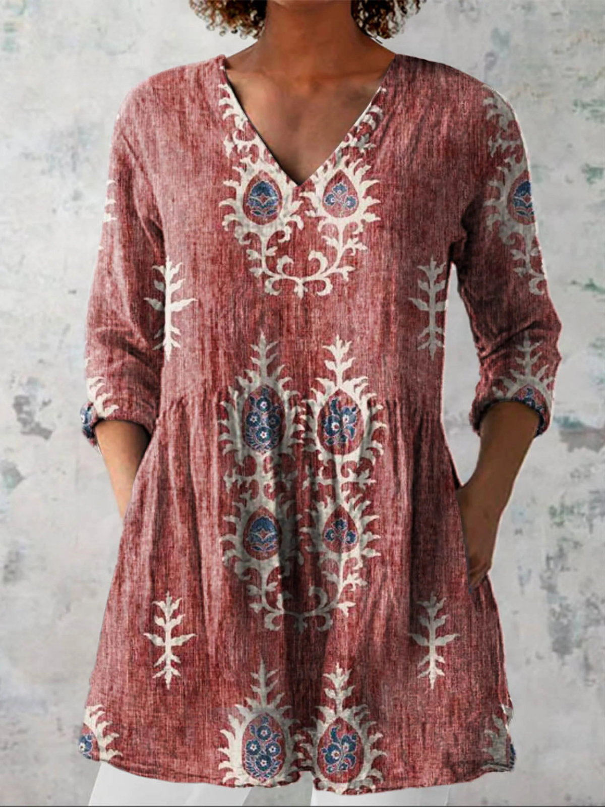 ELISE | CAMICIA LUNGA CON SCOLLO A V