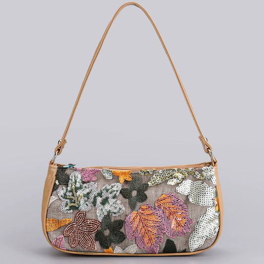 AUTUMNMEADOW | BORSA A TRACOLLA CON PAILLETTES FLOREALI