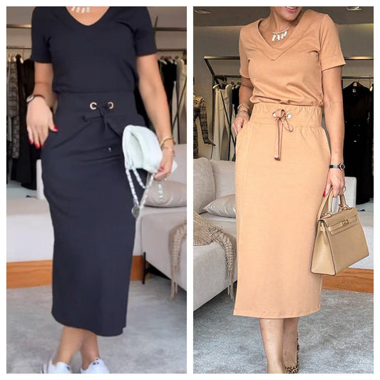 CECILY | COMPLETO TOP CON SCOLLO A V E GONNA