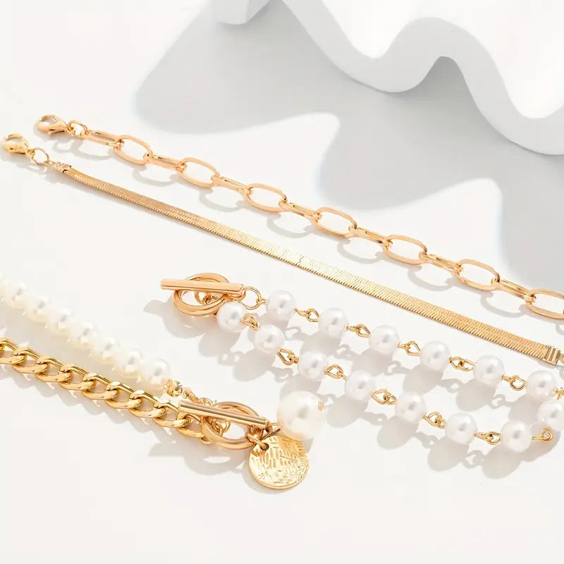 AURÉLIE | SET DI BRACCIALI DI PERLE A STRATI DI LUSSO