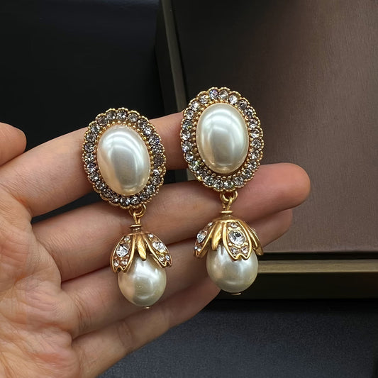 ELOISE | ORECCHINI PENDENTI CON PERLA VINTAGE