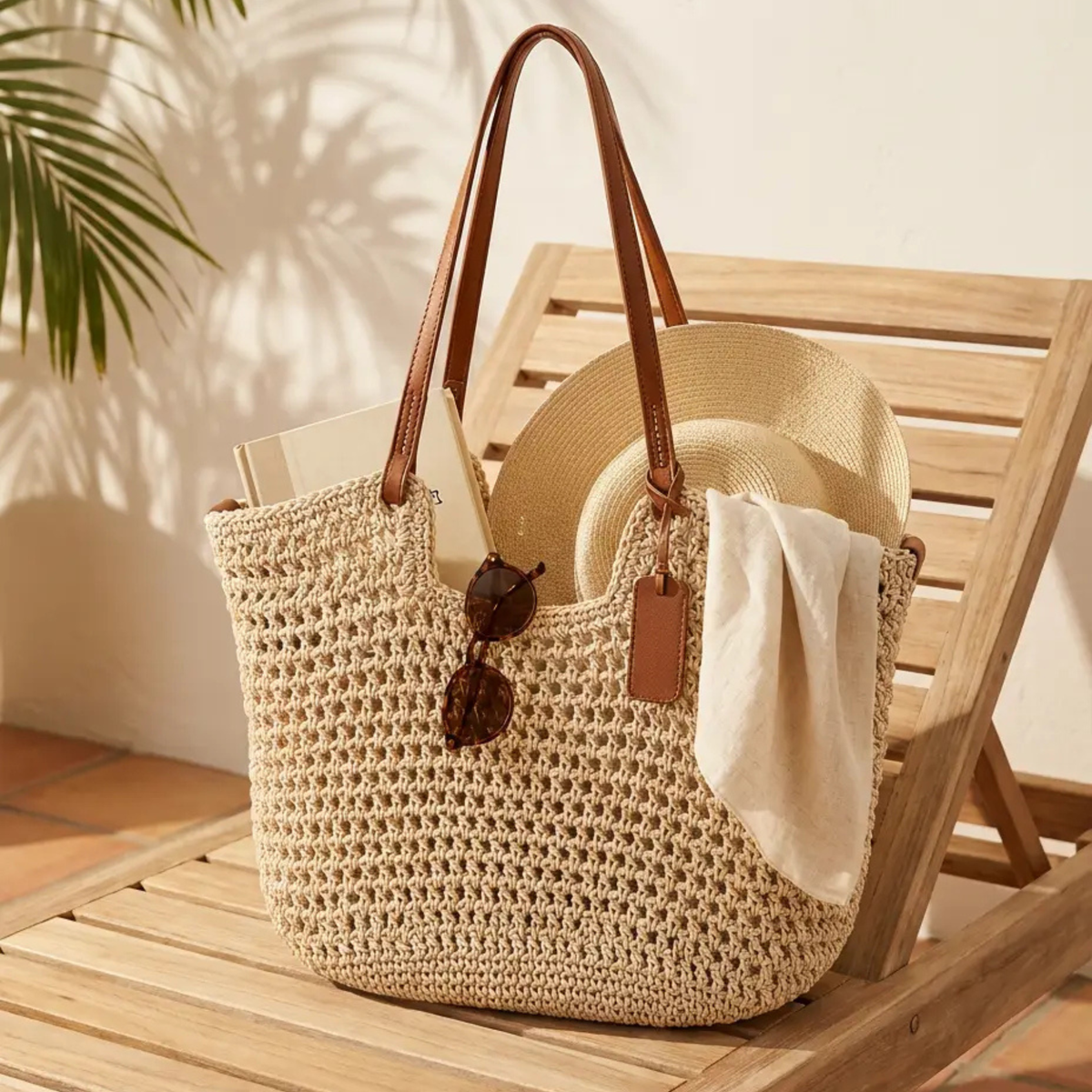 CLARE | LA BORSA TOTE ALL'UNCINETTO INTRECCIATA A MANO