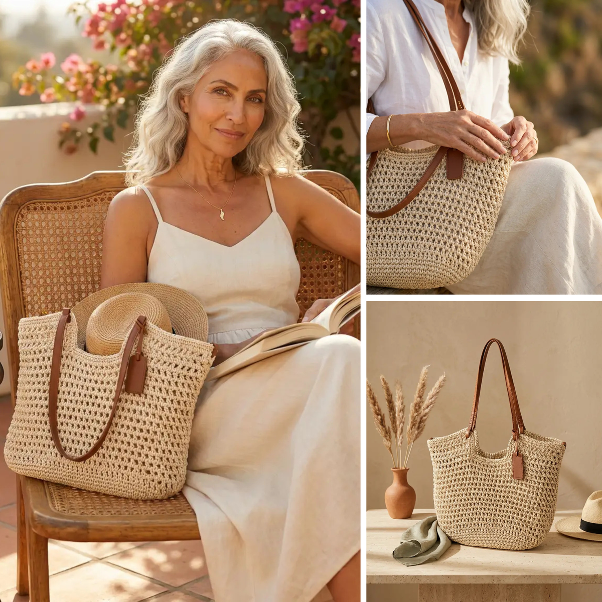 CLARE | LA BORSA TOTE ALL'UNCINETTO INTRECCIATA A MANO