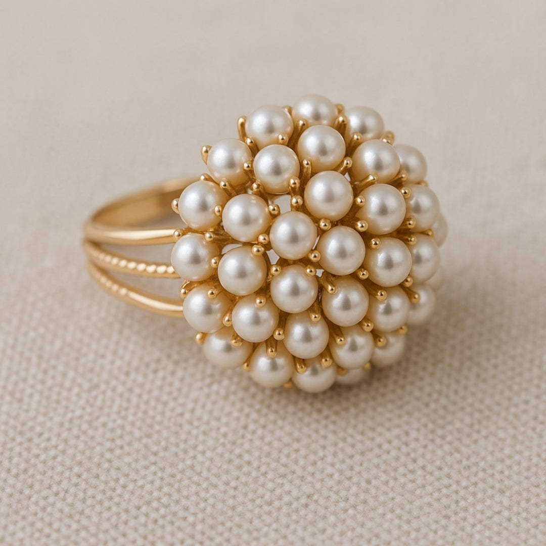 AURELIA | ANELLO CLASSICO IN ORO CON MADREPERLA INTARSIATA