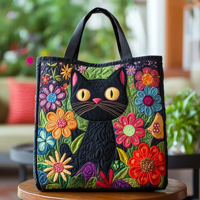 MIA | BORSA IMBOTTITA A SPALLA CON GATTO NERO