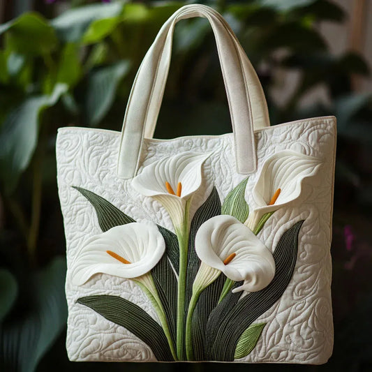 IVY | BORSA ARTIGIANALE CON GIGLI BIANCHI