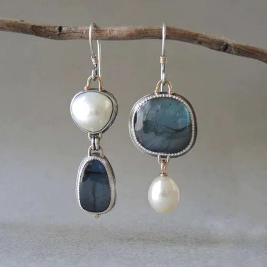CELESTE | ORECCHINI ELEGANTI CON PERLA BLU