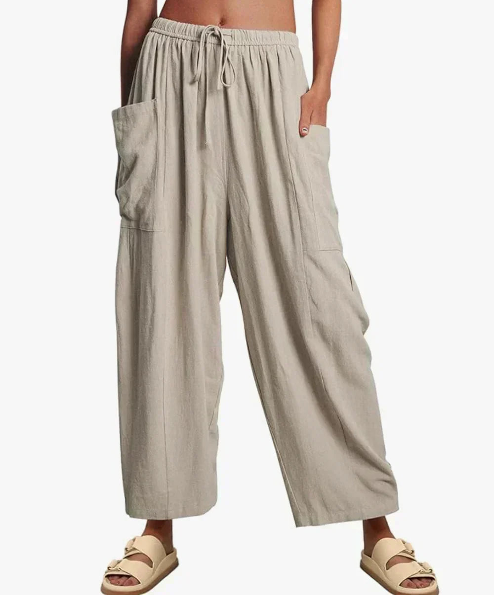 BARBARA | PANTALONI CASUAL A GAMBA LARGA