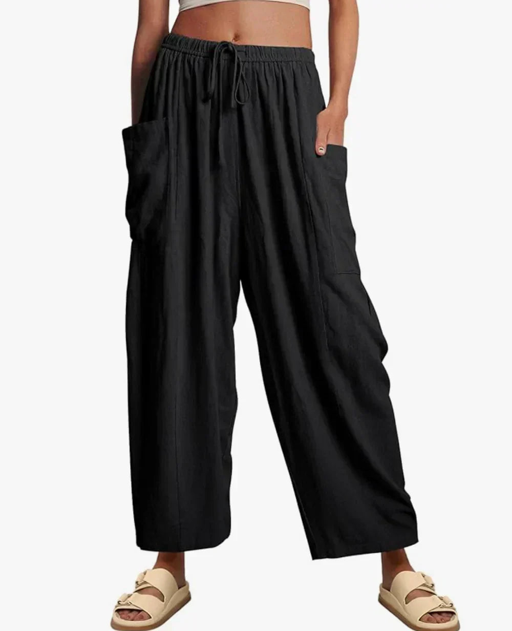 BARBARA | PANTALONI CASUAL A GAMBA LARGA