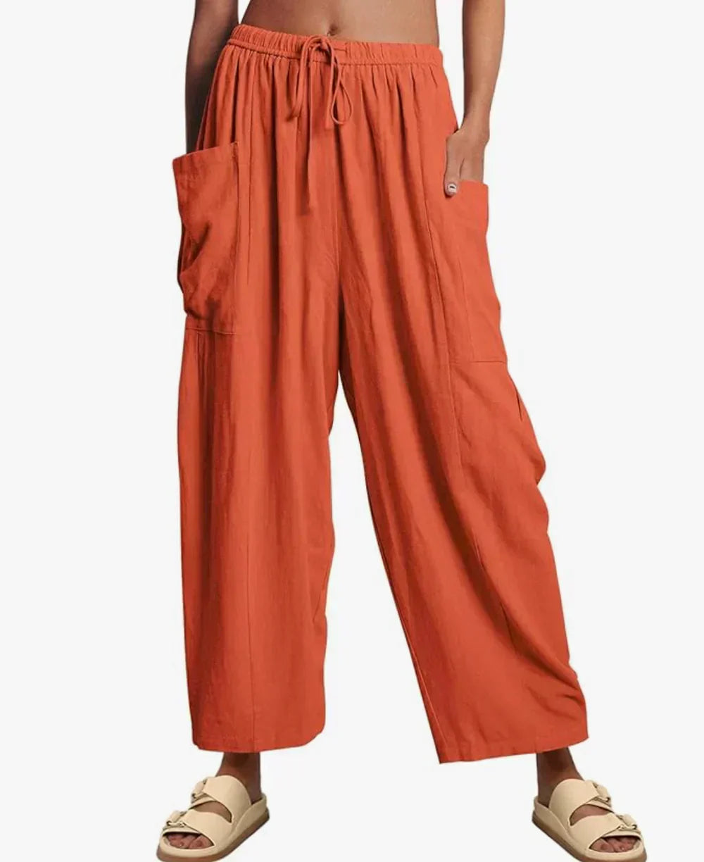 BARBARA | PANTALONI CASUAL A GAMBA LARGA