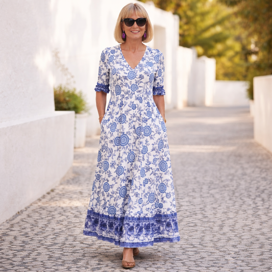 ELLY | ABITO FLOREALE ELEGANTE DAL TOCCO LEGGERO