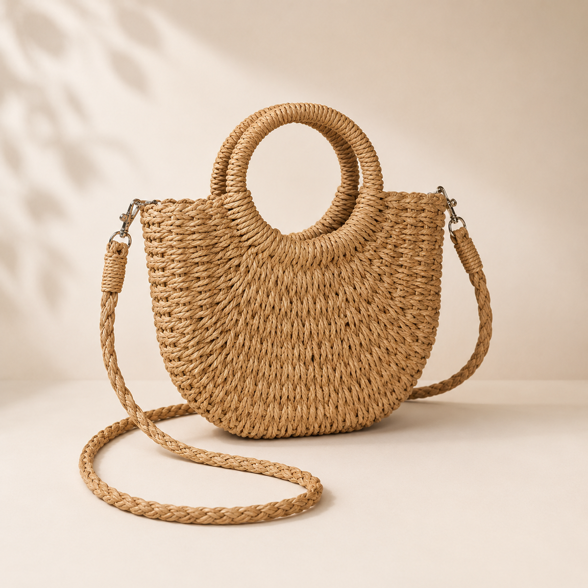 THE MARISOL | BORSA A TRACOLLA A MEZZALUNA INTRECCIATA A MANO