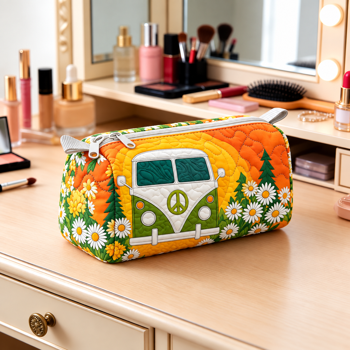 DAISYROAM | BEAUTY CASE DA VIAGGIO A TEMA FLOREALE TRAMONTO