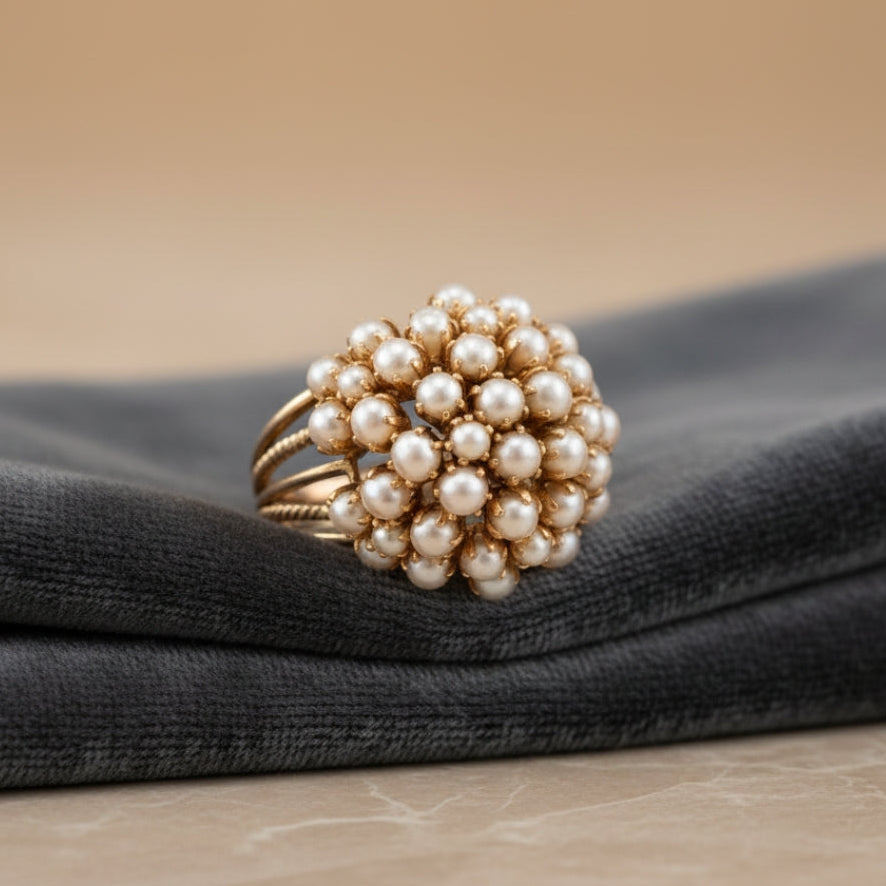 AURELIA | ANELLO CLASSICO IN ORO CON MADREPERLA INTARSIATA
