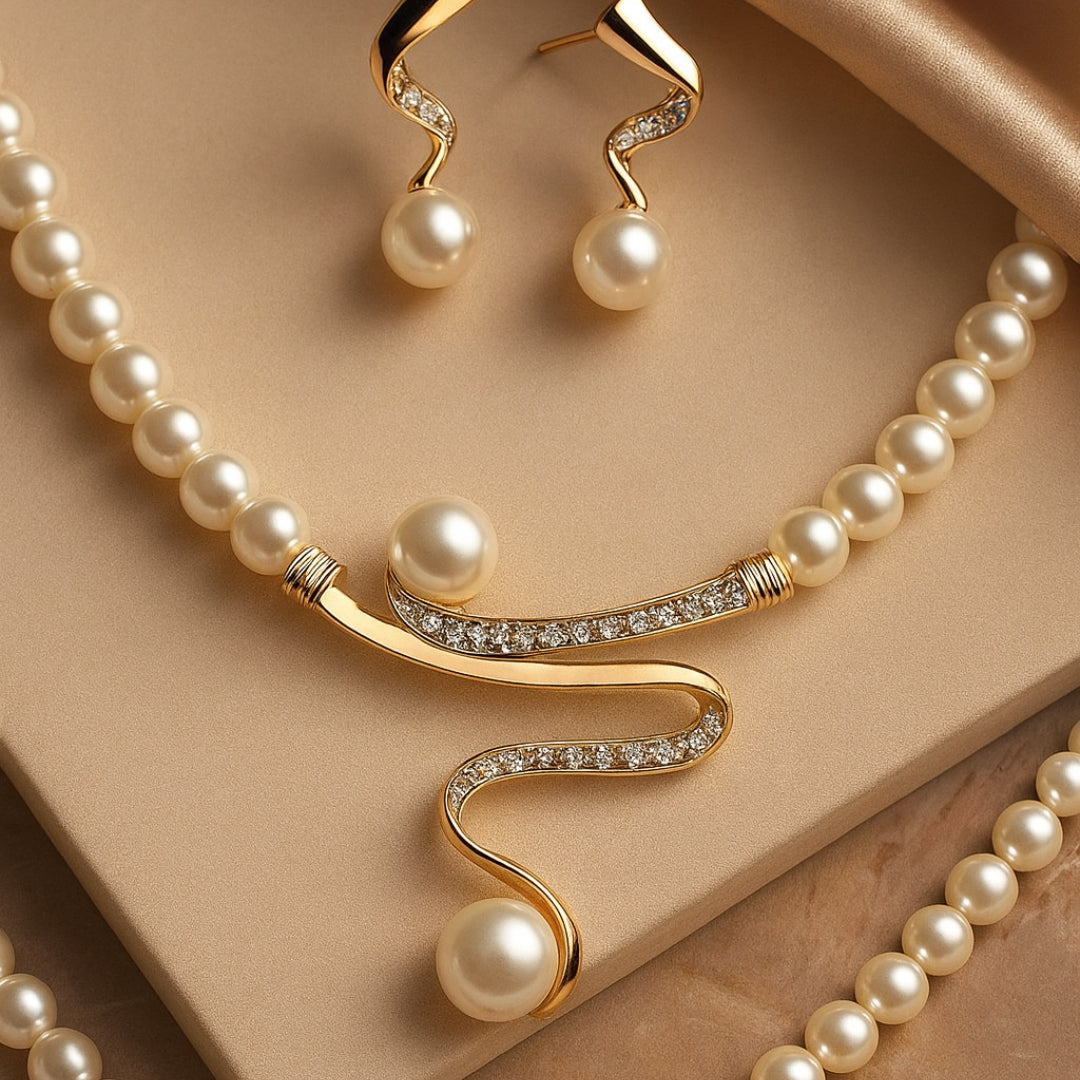 SERAPHINA | SET DI GIOIELLI CON PERLE ELEGANT WAVE