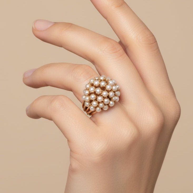 AURELIA | ANELLO CLASSICO IN ORO CON MADREPERLA INTARSIATA