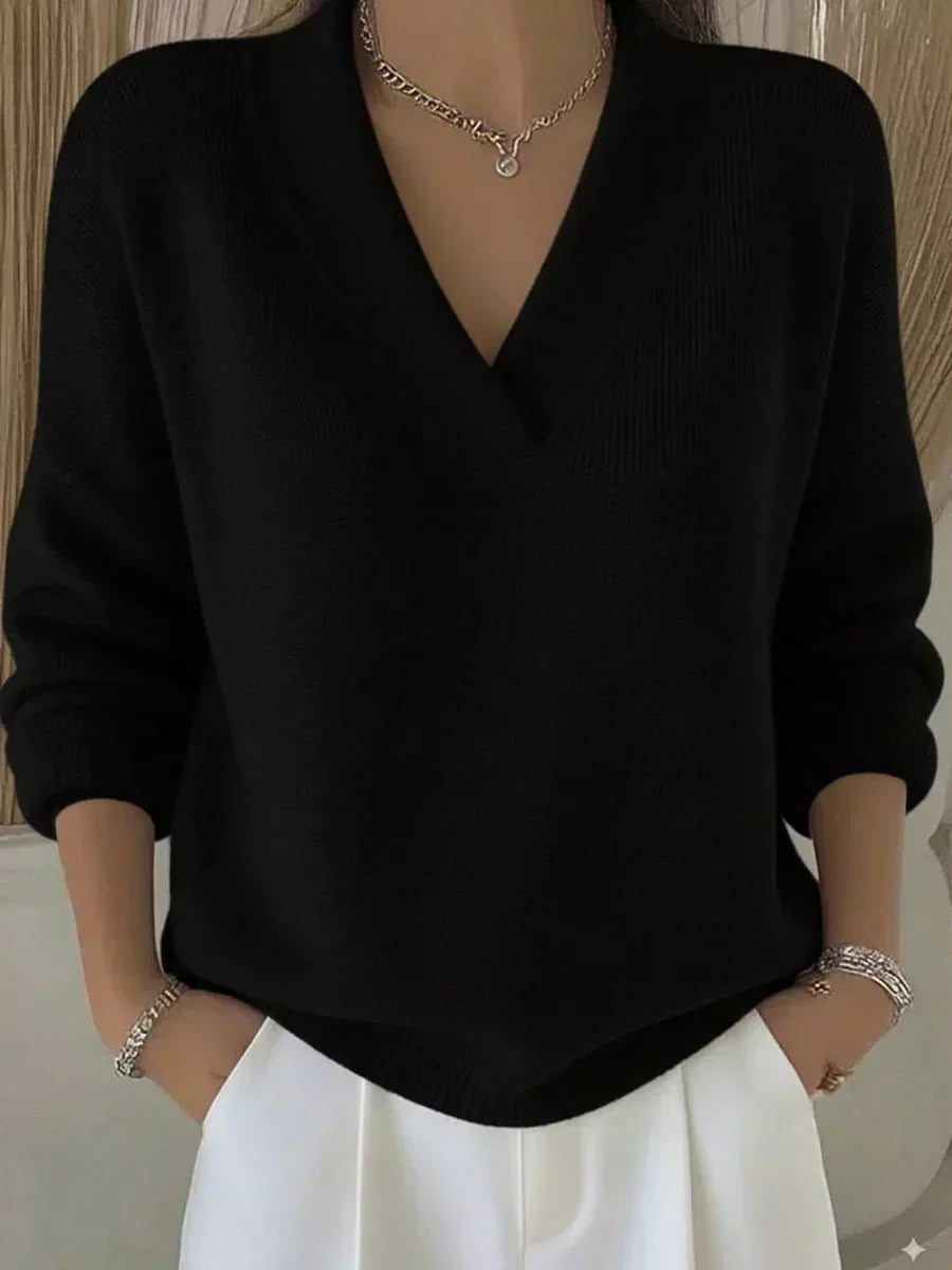 VIVELLE | MAGLIA CON SCOLLO A V RILASSATO