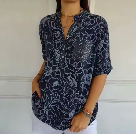 MIRELLA | CAMICETTA ELEGANTE CON TASCHINO