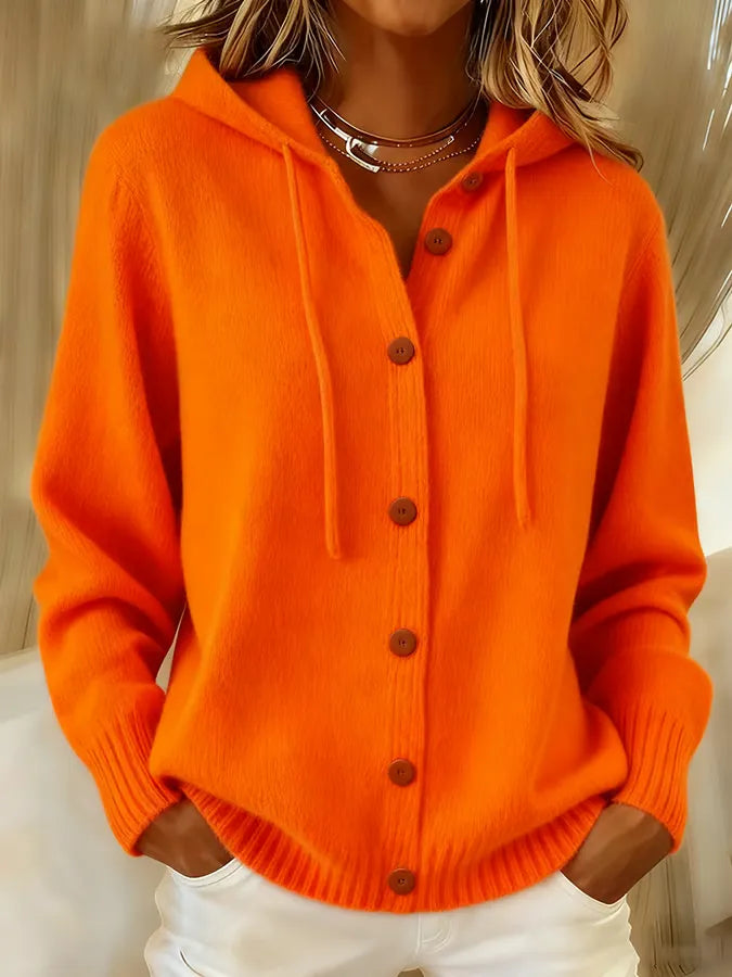 BRENDA | CARDIGAN CON CAPPUCCIO E BOTTONI COSY