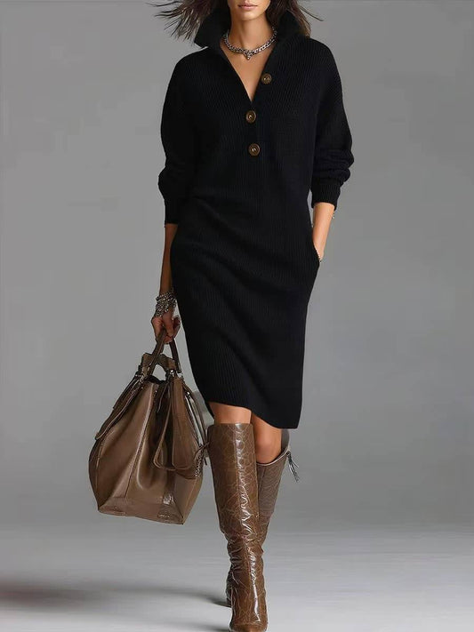 ROSAMUNDINA | ABITO A MAGLIA ELEGANTE CON BOTTONI
