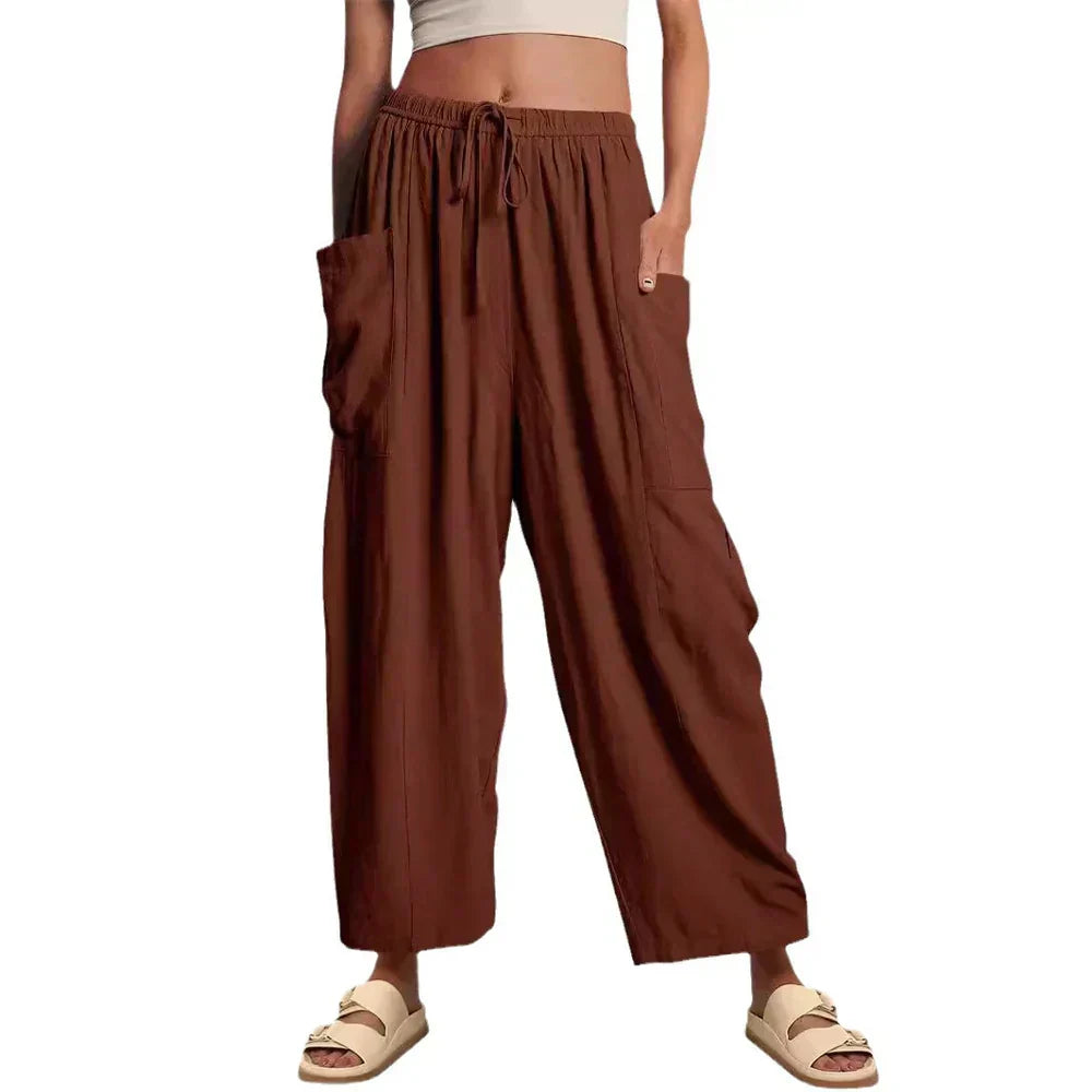 BARBARA | PANTALONI CASUAL A GAMBA LARGA