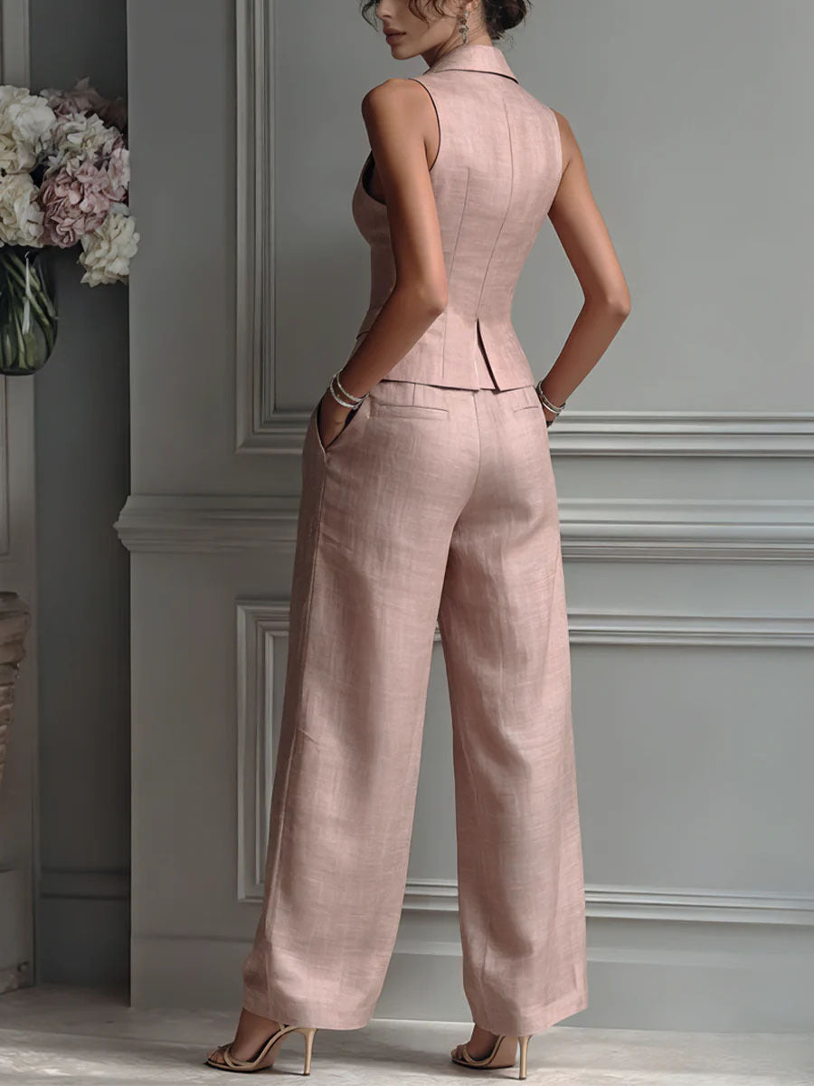 VIVIENNE | COMPLETO CON GILET SARTORIALE E PANTALONI A GAMBA LARGA