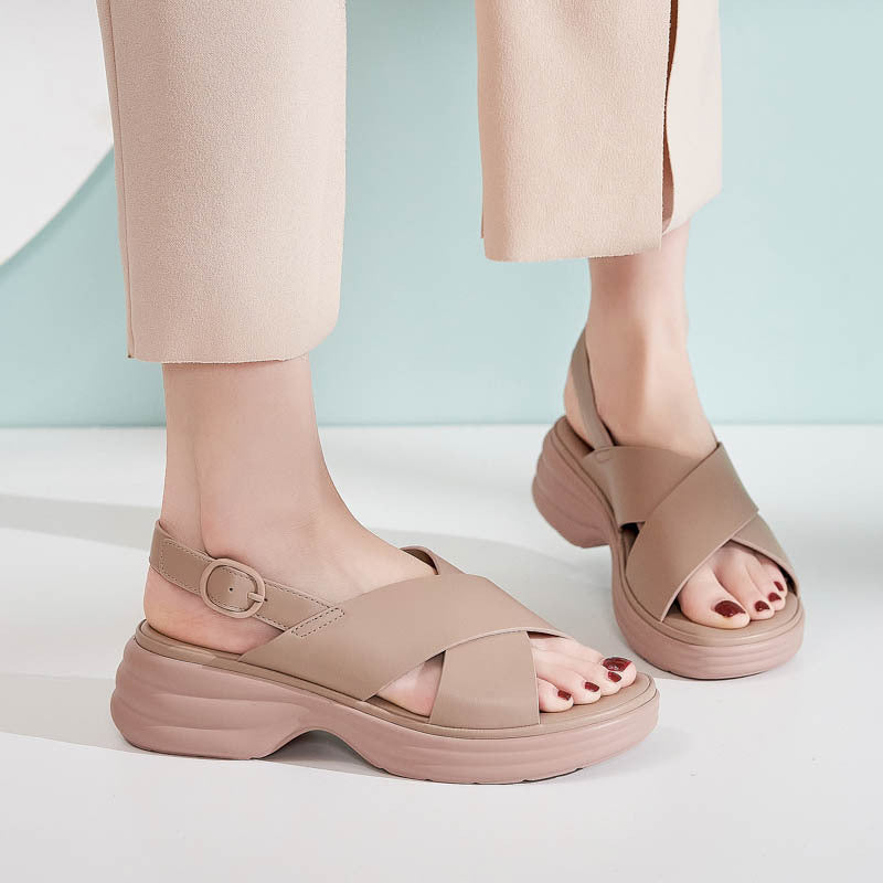 CHARLOTTE | SANDALI ORTOPEDICI CON PLATEAU CROSSOVER