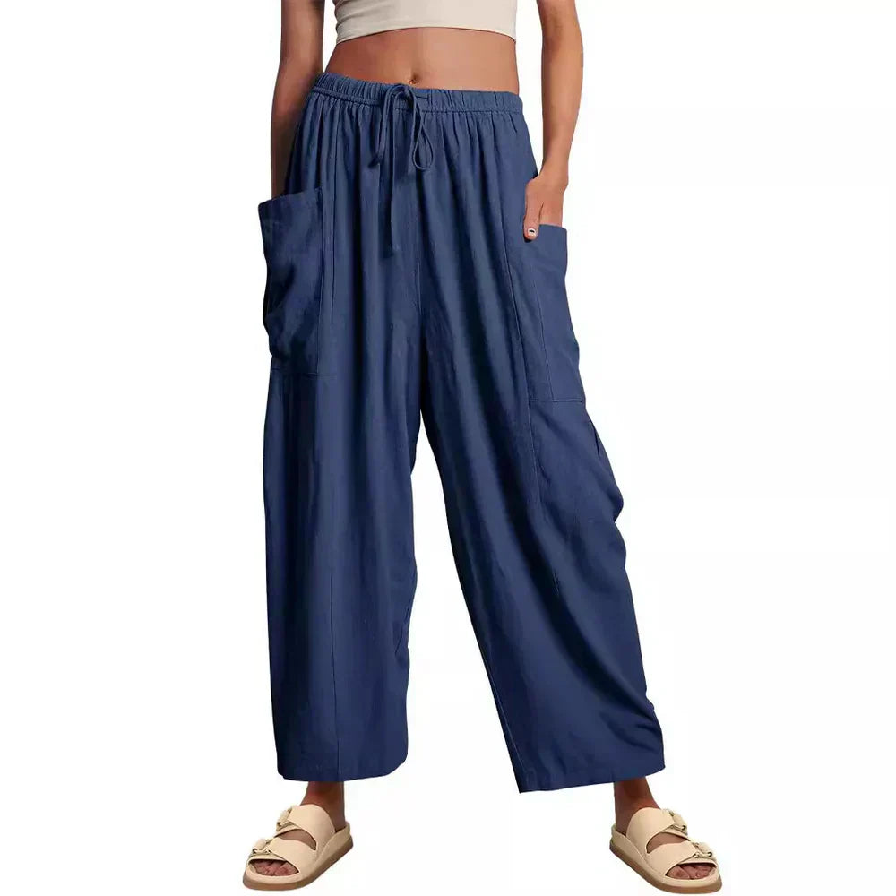 BARBARA | PANTALONI CASUAL A GAMBA LARGA