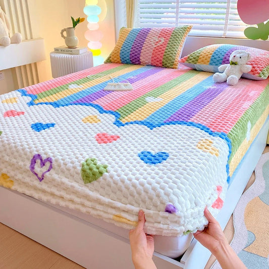 RAINBOWDREAM | SET BIANCHERIA DA LETTO IN PELUCHE COLORATO